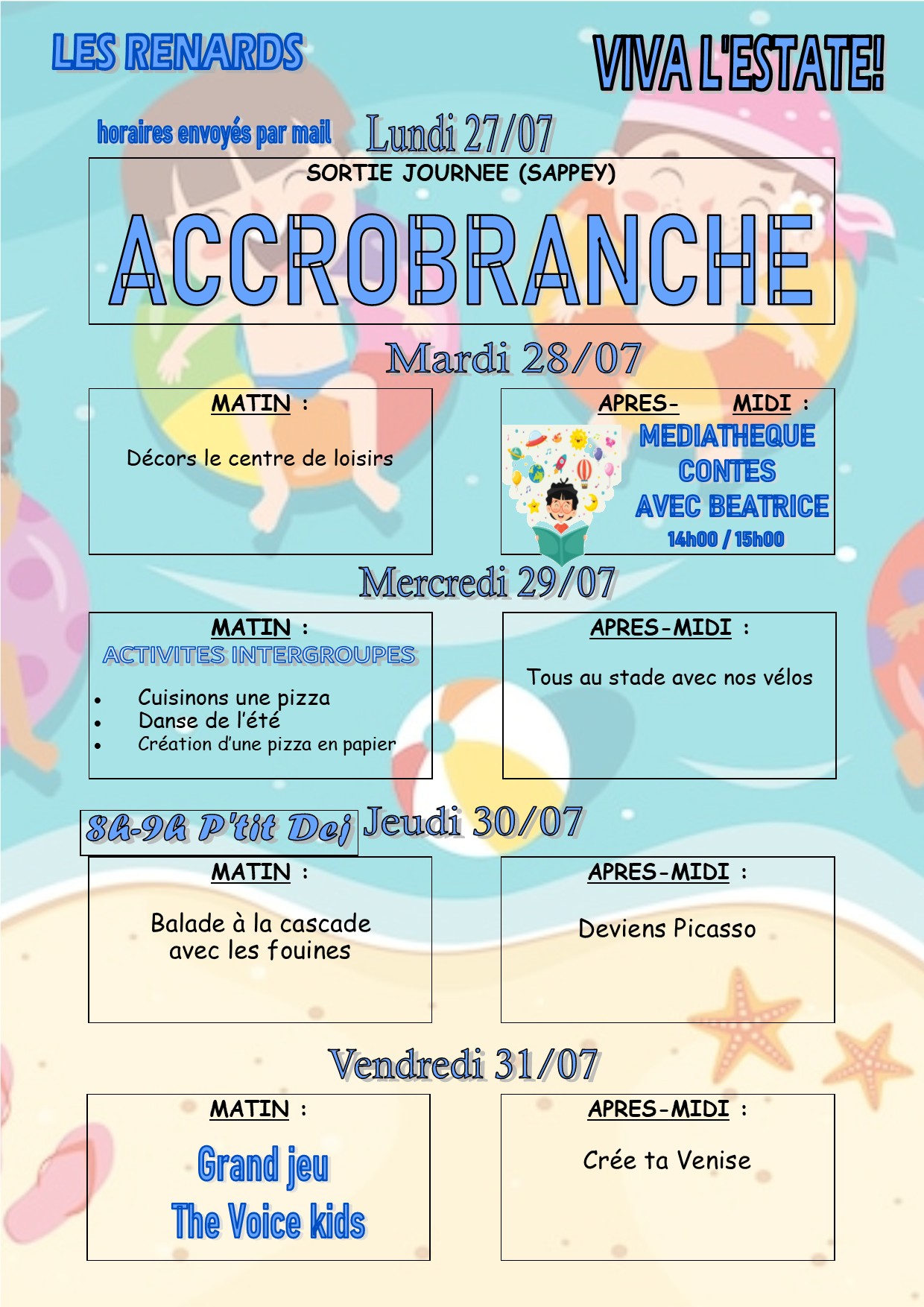 VACANCES ETE 2026 Renards